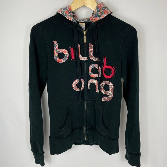 Billabong Hoodie Zip Up Sweater Floral Large - Picture 1 of 8